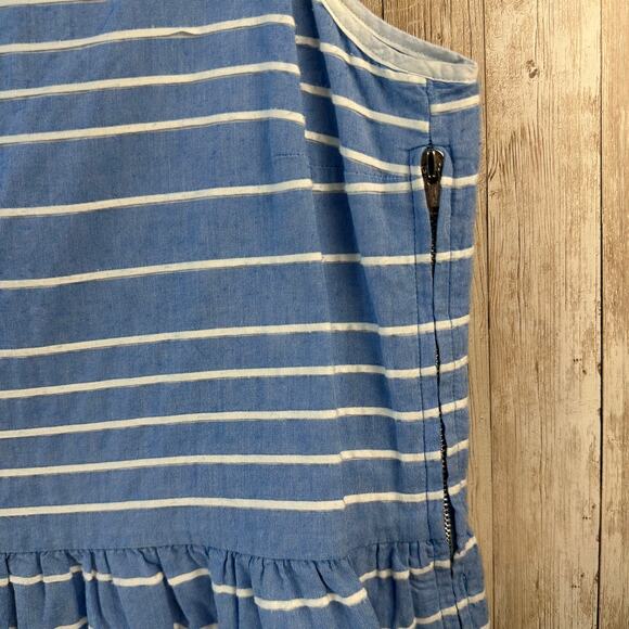 Gap Cami Dress Womens 12 Blue White Striped Strapp Fit and Flare Summer Midi - Picture 3 of 5